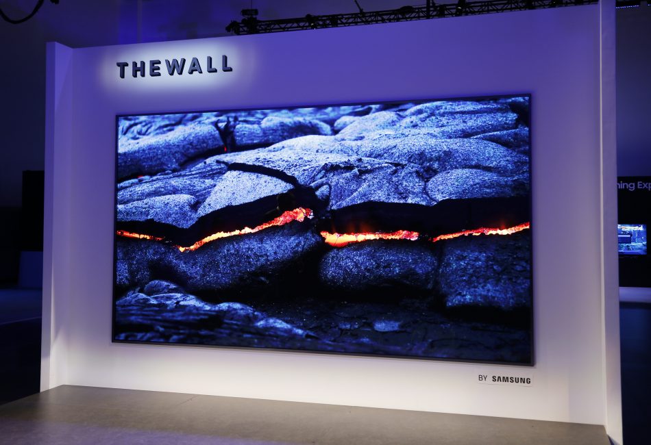 Samsung’s “The Wall,” a 146-inch modular TV with MicroLED technology.