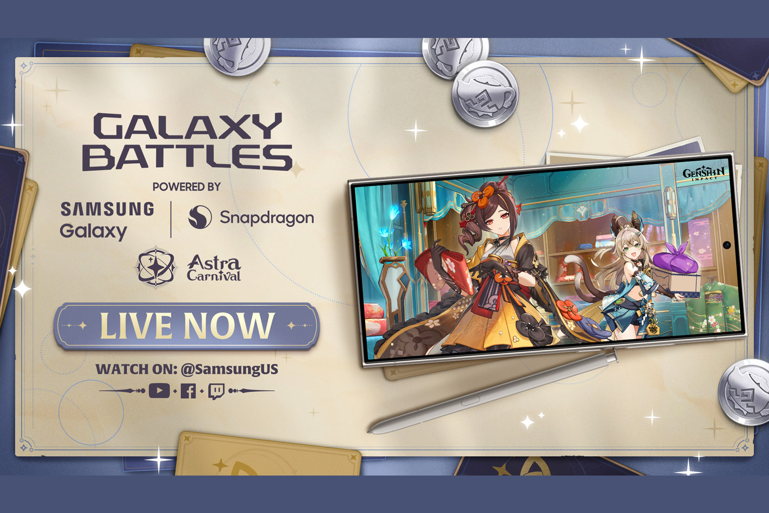 Image for Galaxy Battles Returns with Genshin Impact Kicking off April 5