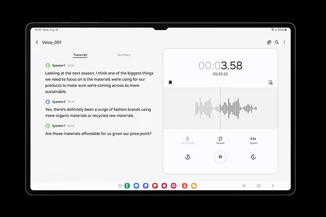Samsung Galaxy AI Transcript Assist