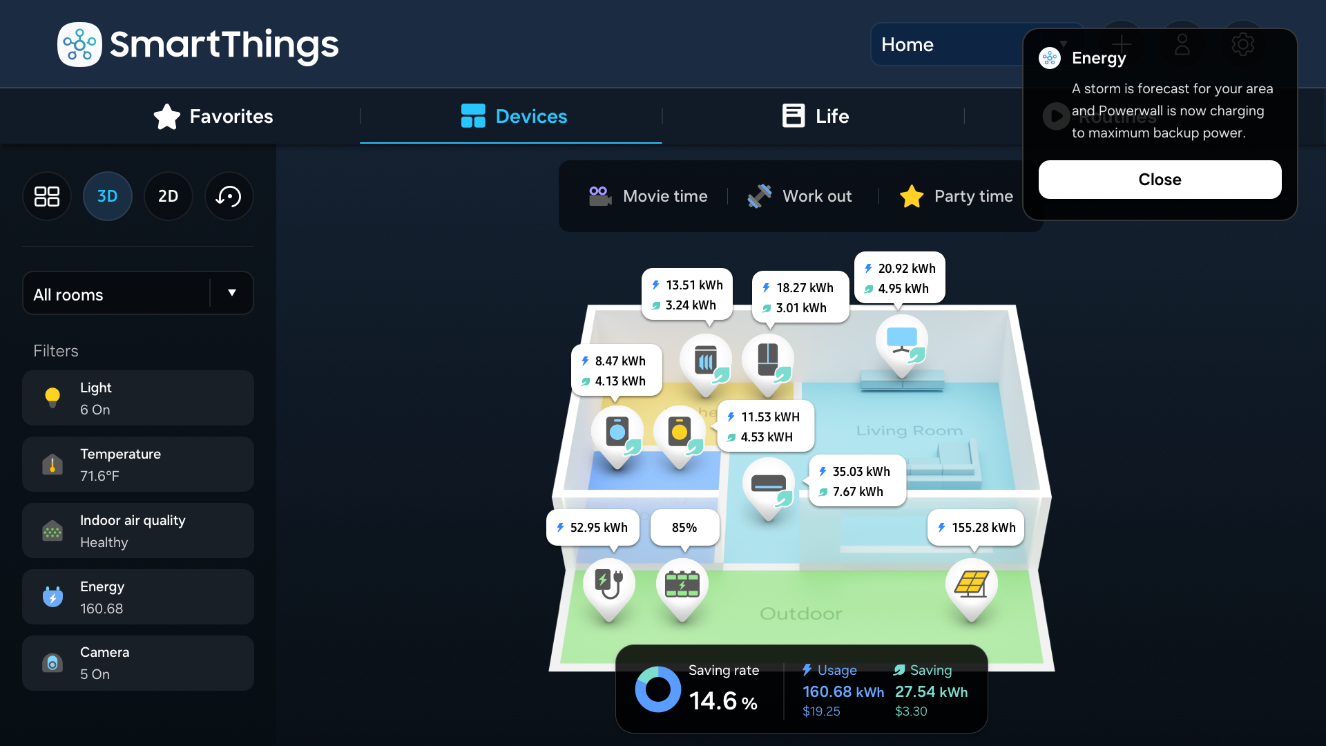 Tesla Powerwall and Samsung SmartThings integration