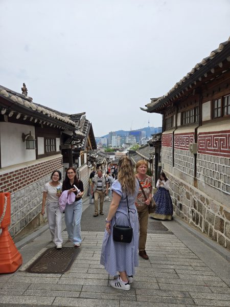 Photo of the author in Bukchon Hanok Village after using Object Eraser.